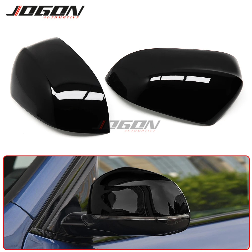 

Pair For BMW X3 G01 18-20 X4 G02 X5 G05 X6 G06 X7 G07 2019-20 Glossy Black Side Rearview Rear View Mirror Cover Case Shell Cap