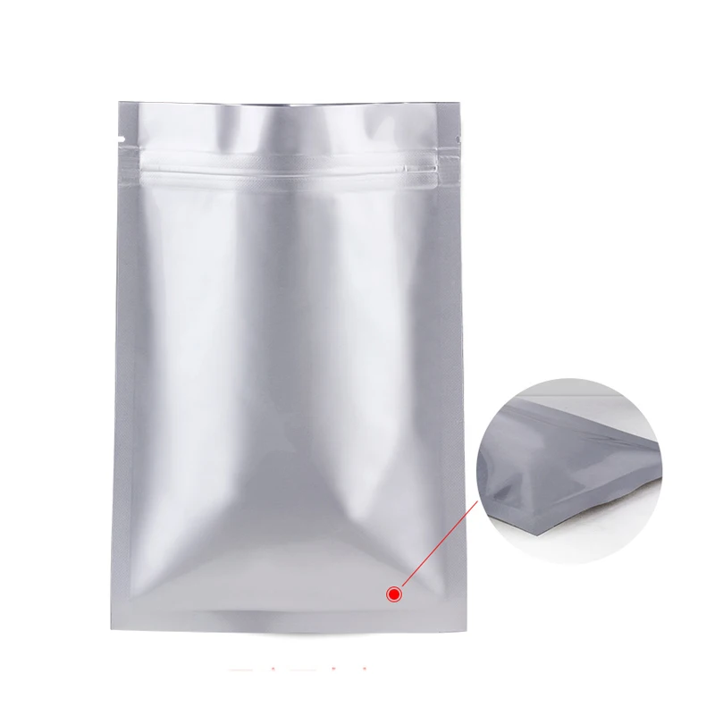 50PCS Aluminum Foil Flat Bottom Ziplock Bags Thick Food Storage Bag Vacuum Sealer Food Packaging Tea Avoid light Proof