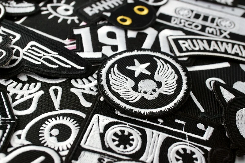 CAT Peace Embroidered Applique Patches Fabric Garment Apparel Clothing Accessories Embroidery Badges Star