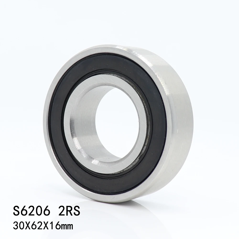 

2PCS S6206RS Bearing 30*62*16 mm ABEC-3 440C Stainless Steel S 6206RS Ball Bearings 6206 Stainless Steel Ball Bearing