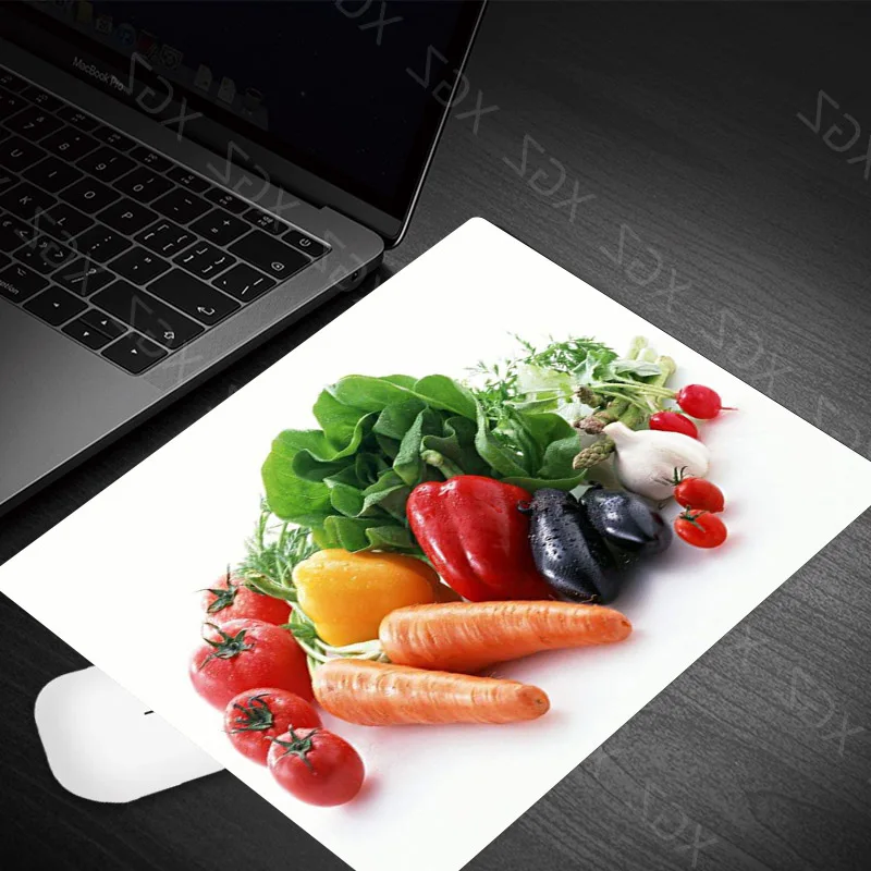 Yzuoan Vegetable pepper eggplant picture keyboard game mouse non-slip label pad laptop mouse pad 18x22cm rectangular mouse pad