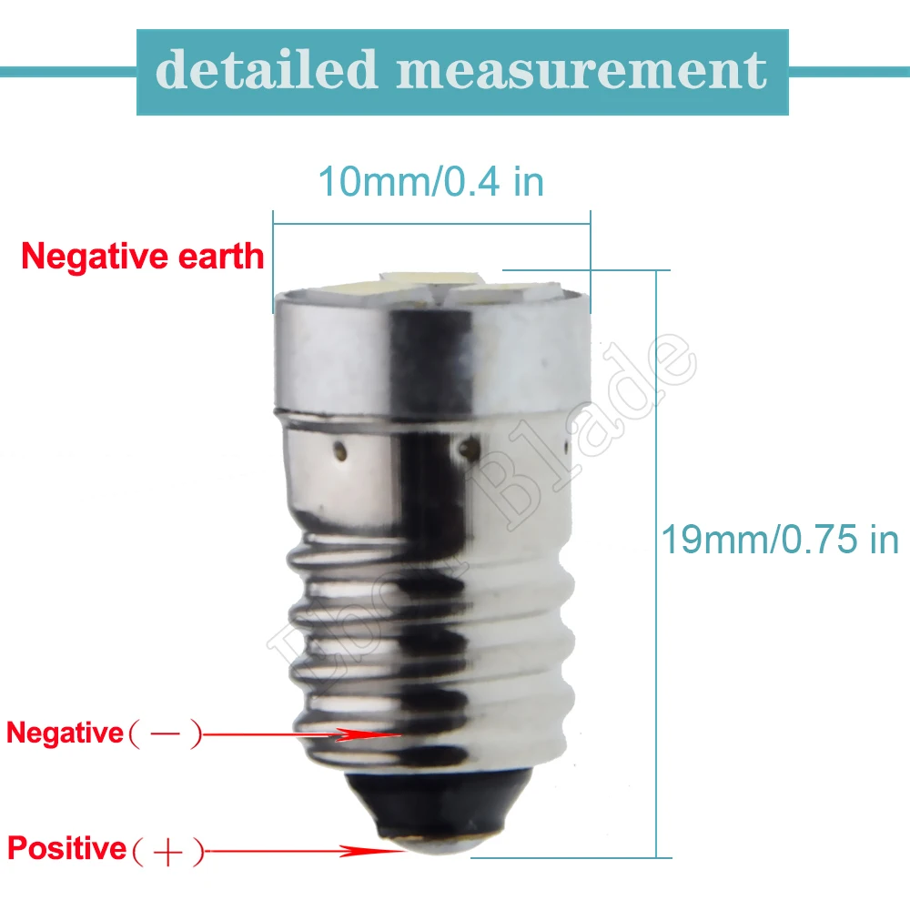 1/2 Pcs E10 1447 Screw LED Bulb 3V 6V 12V Flashlight Lamp 1.44W 3030 3SMD Replacement Torch Light 3 6 12 Volt White Accessories