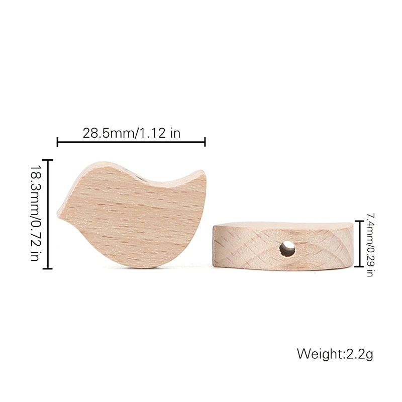 5/10pcs perline in legno di faggio naturale per massaggiagengive cuore collana fai da te catena ciuccio artigianato gioielli prodotto per bambini