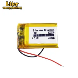 3.7V,200mAH, 402030   Polimerowy akumulator litowo-jonowy / litowo-jonowy do zabawek, POWER BANK, GPS, mp3, mp4, telefonu komórkowego, głośnika