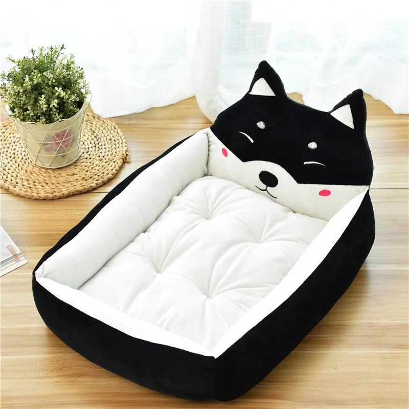 Cute Animal Shape Dog Beds for Large Medium Small Dogs Winter Warm Bed for Dogs Accessories House Kennel Plush Sofa Anti-stress