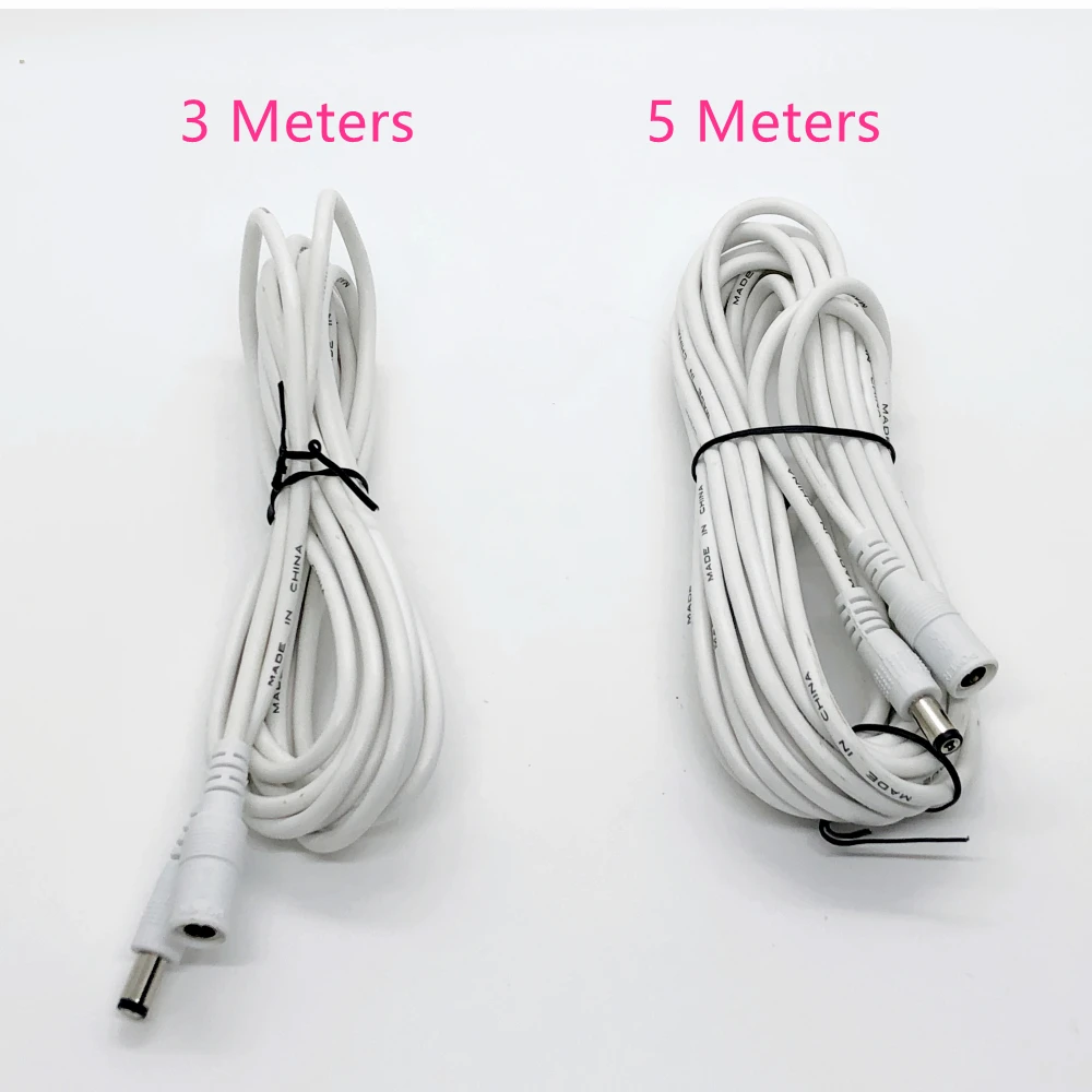 5.5mm*2.1mm DC 3-24V Extension Cord 3/5/10/15/20/30/50M Male To Female Power Cable For CCTV Security Cameras LED Strip Lights