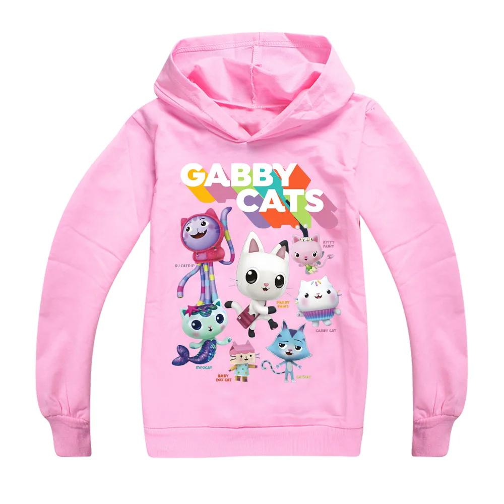 Gabby Cats-Sweat à Capuche à Manches sulfen Coton pour Enfant, Vêtement Cosplay, Dessin Animé, Fille et Garçon, Printemps et Automne