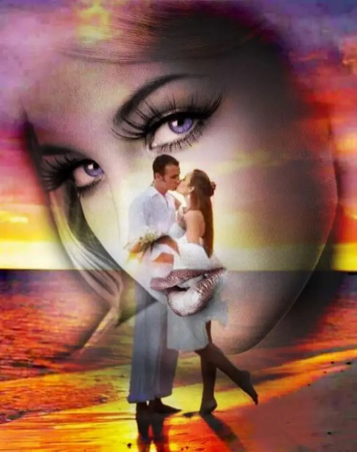 JMINE Div 5D love couple kiss lady Sea Beach Full Diamond Painting cross stitch kits art Scenic 3D paint by diamonds