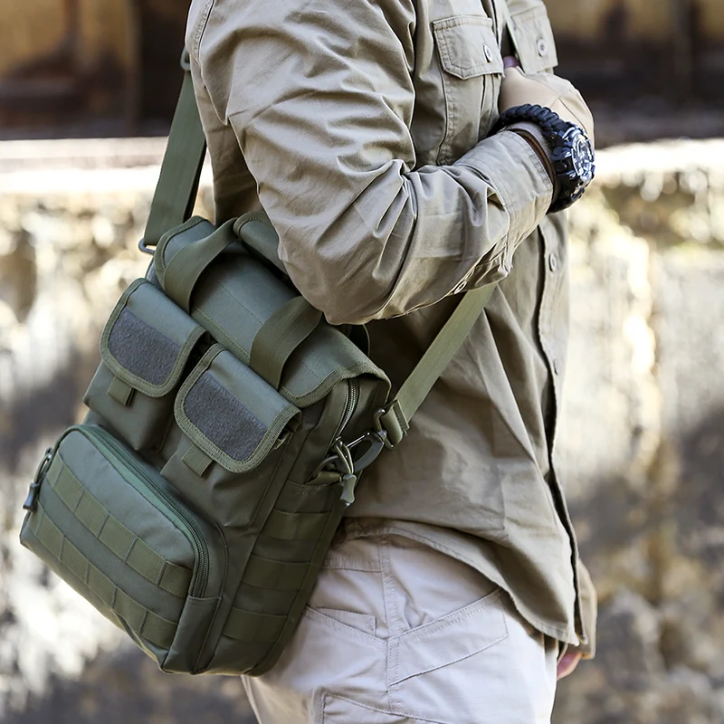 Men Tactical Handbag Laptop Bag Shoulder Crossbody Bags Handbag Camouflage Molle Hunting Camping Hiking Sports Outdoor XA318D