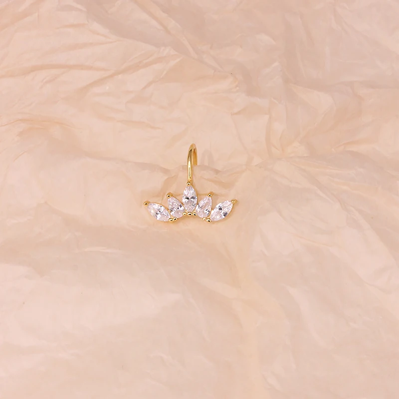 925 Sterling Silver Bling Zircon Clip On Earrings No Pierced Cartilage Earring for Women Earcuffs Clip Charming Jewelry Gift 1pc