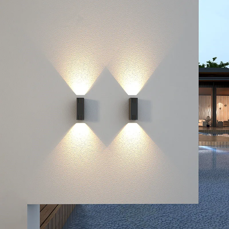 Waterproof Up and Down Led Wall Lamp Courtyard Balcony Outdoor Pillar Simple Creative Garden Outdoor Staircase Wall Washer Lamp