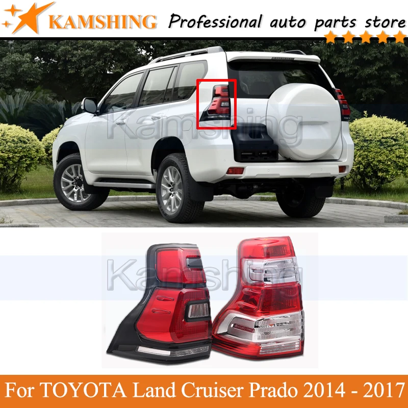 

Kamshing задний светильник лампа для TOYOTA Land Cruiser Prado 2014 - 2017 задний стоп-сигнал светильник хвост светильник задний фонарь головная лампа светильник