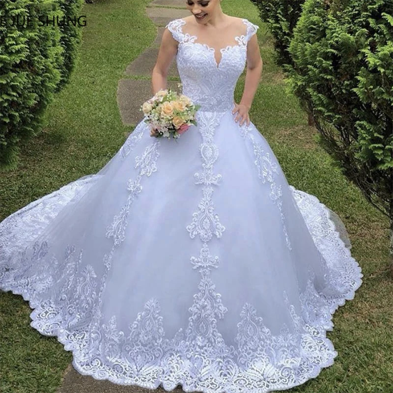 

Vestido De Noiva China Bridal Gowns Gorgeous White Appliques Lace Ball Gown Wedding Dress 2022 Bride Dresses Robe De Mariee