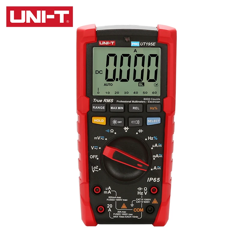 UNI-T UT195E UT195M UT195DS Professional Multimeter True RMS ACV 750V 5kHz Bandwidth IP65 Rating 2m Drop Proof CAT III 1000V