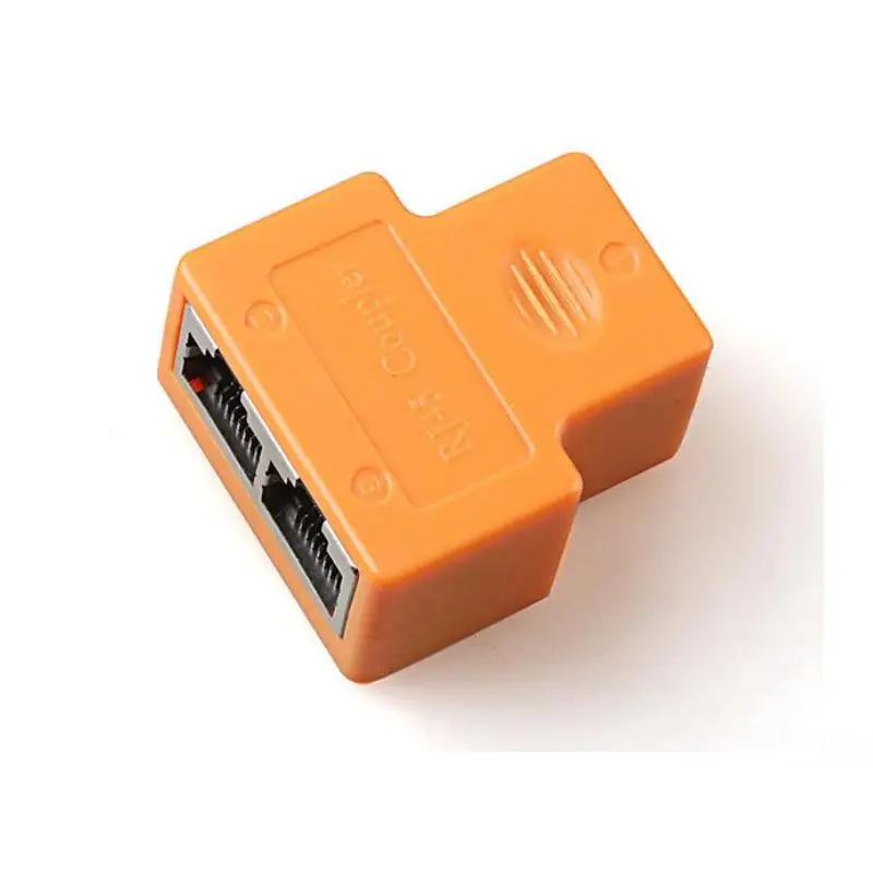 Adaptador de cabo ethernet, extensor e duplicador de cabo lan para conexão de cabo de internet, 1 entrada e 2 saídas, acoplador rj45, 2 peças