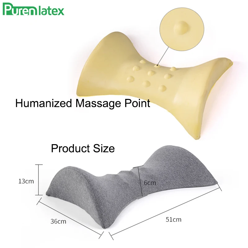PurenLatex Memory Foam Orthopedic Bedding Pillows Waist Back Support Cushion Slow Rebound Pressure Pillow for Pregnant Women