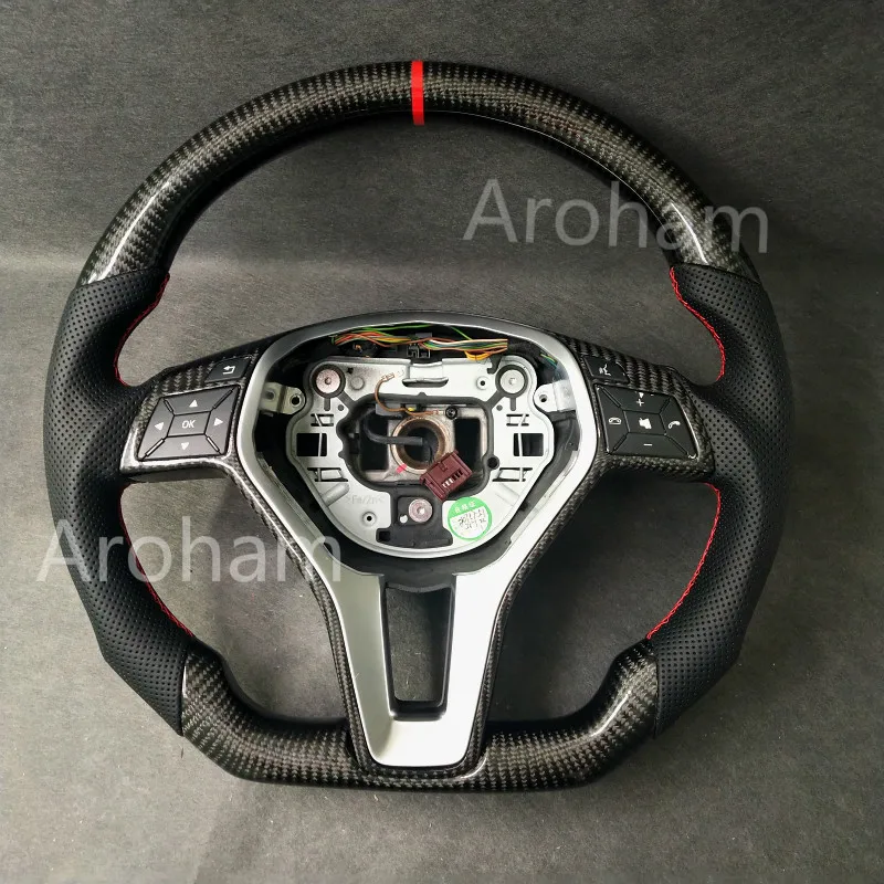 

Carbon Fiber Steering Wheel With Full Leather For Mercedes-Benz AMG C-class New E-class W205 W213 253 GLA GLB GLE GLS GLC 2016