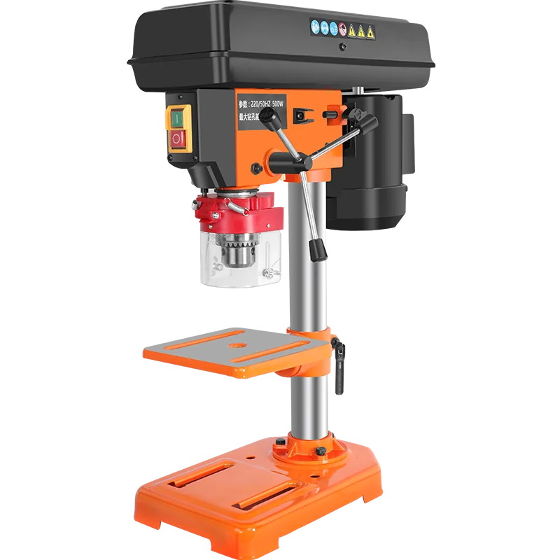 AC220V 500W 8-inch multi-function small desktop drilling machine, 5-speed speed regulation, laser positioning, free drill bit