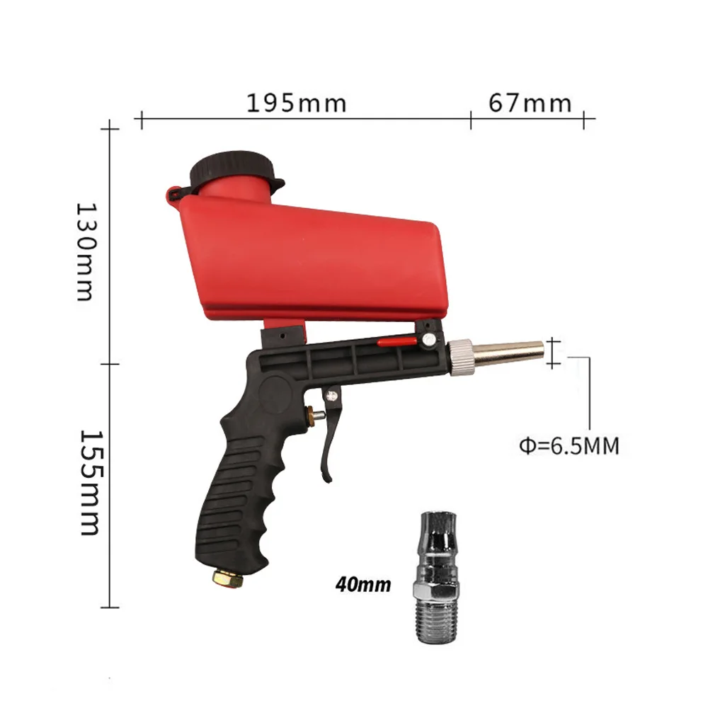 Portable Sandblasting Gun 90psi Sand Blaster Machine Gravity Small Handheld Pneumatic Blasting Gun Set