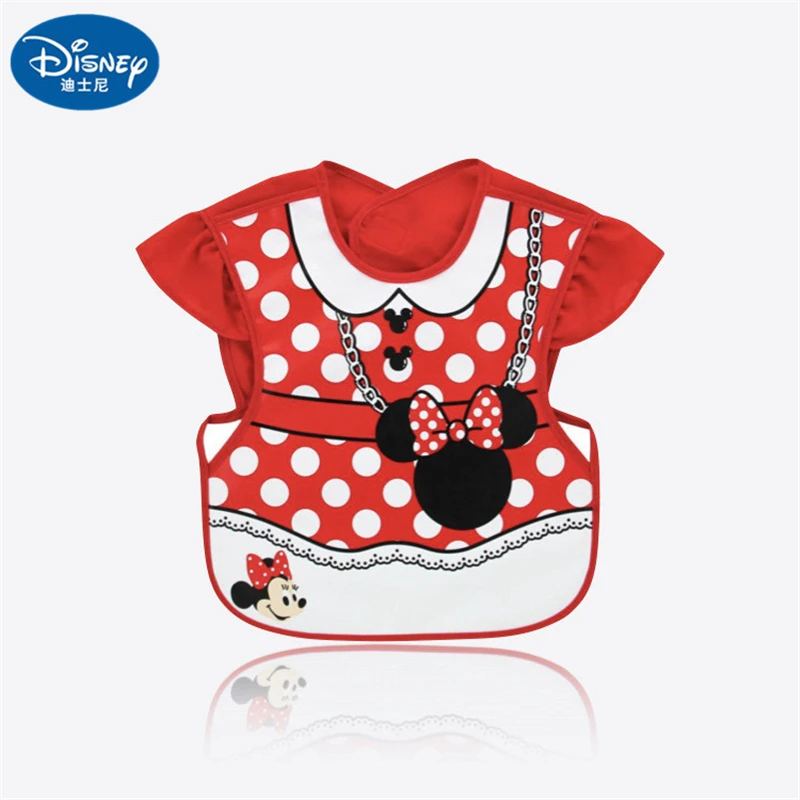 Cartoon Baby Bib Children\'s Eating Apron Baby Mickey Minnie mouse Waterproof Reverse Dress Baby Bibs 28x35cm