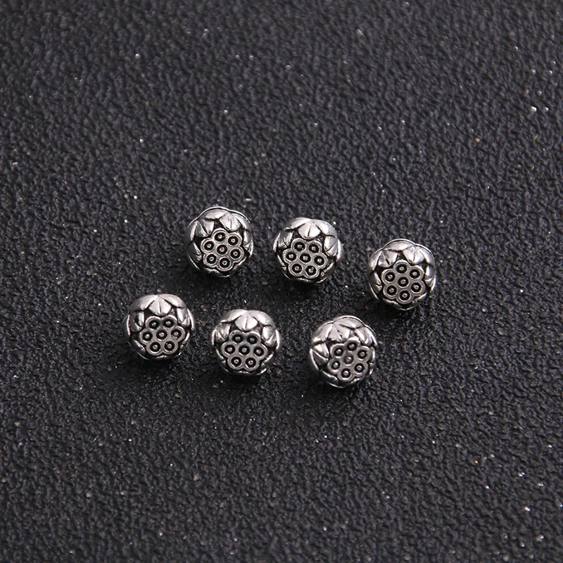 14pcs/lot lotus Charm Round Pendants 6*8mm Antique   charm metal Jewelry Components And Findings