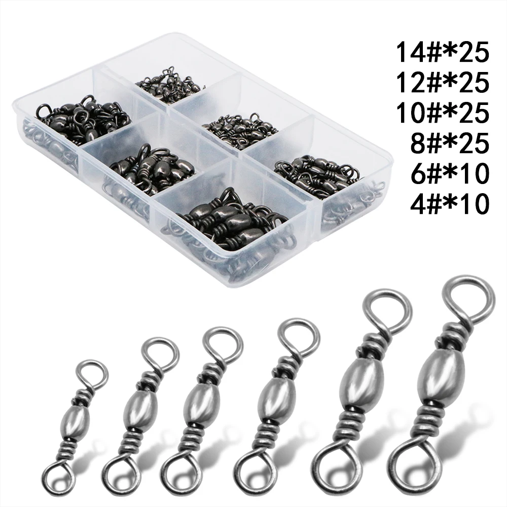 

Stainless Steel Fishing Connector Pin Bearing Lure Tackle Fishhook Accessorries Rolling Swivel Solid Ring Connector Fish Tool