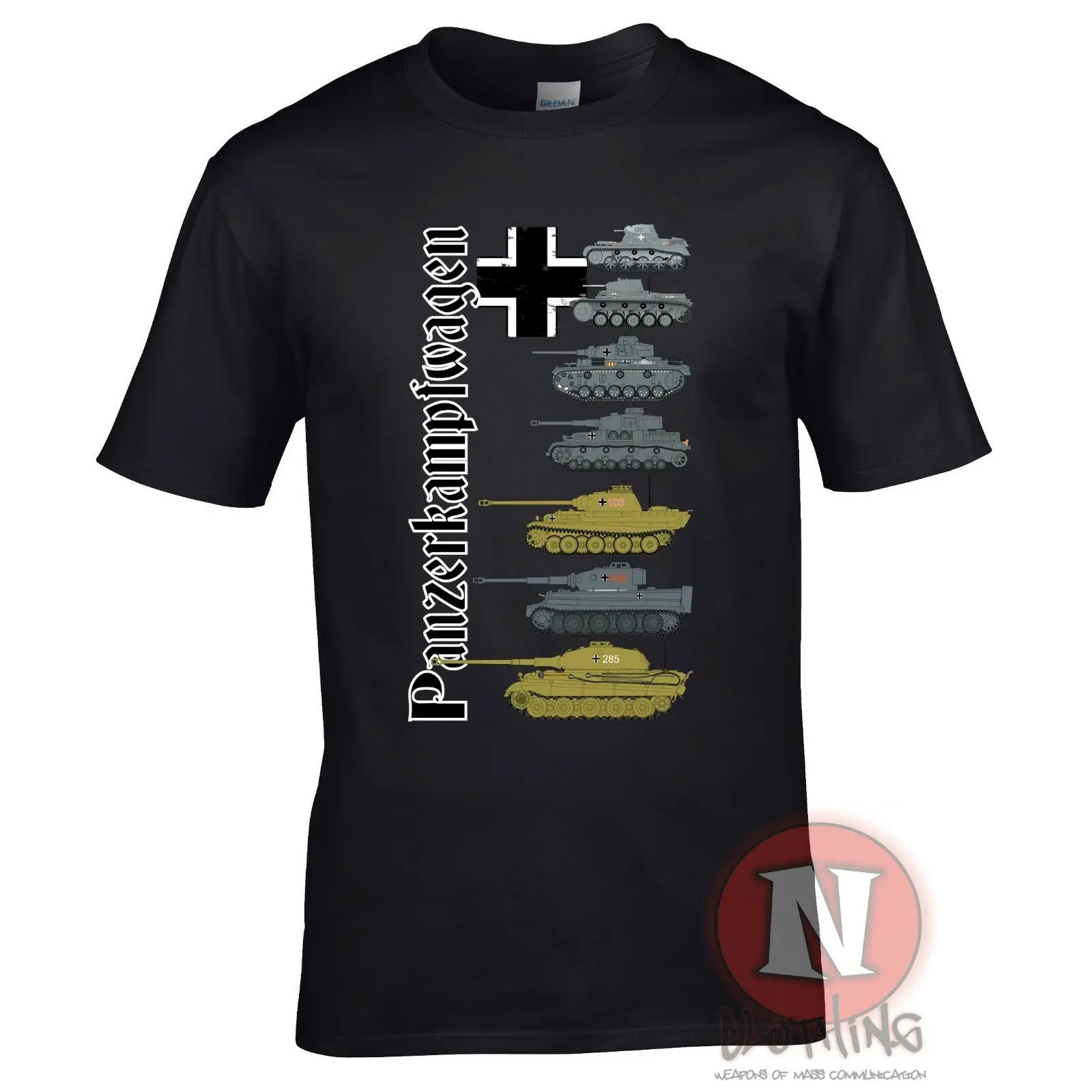 Panzerkampfwagen WW2 German military history Men T-shirt World Tanks armour Tshirt