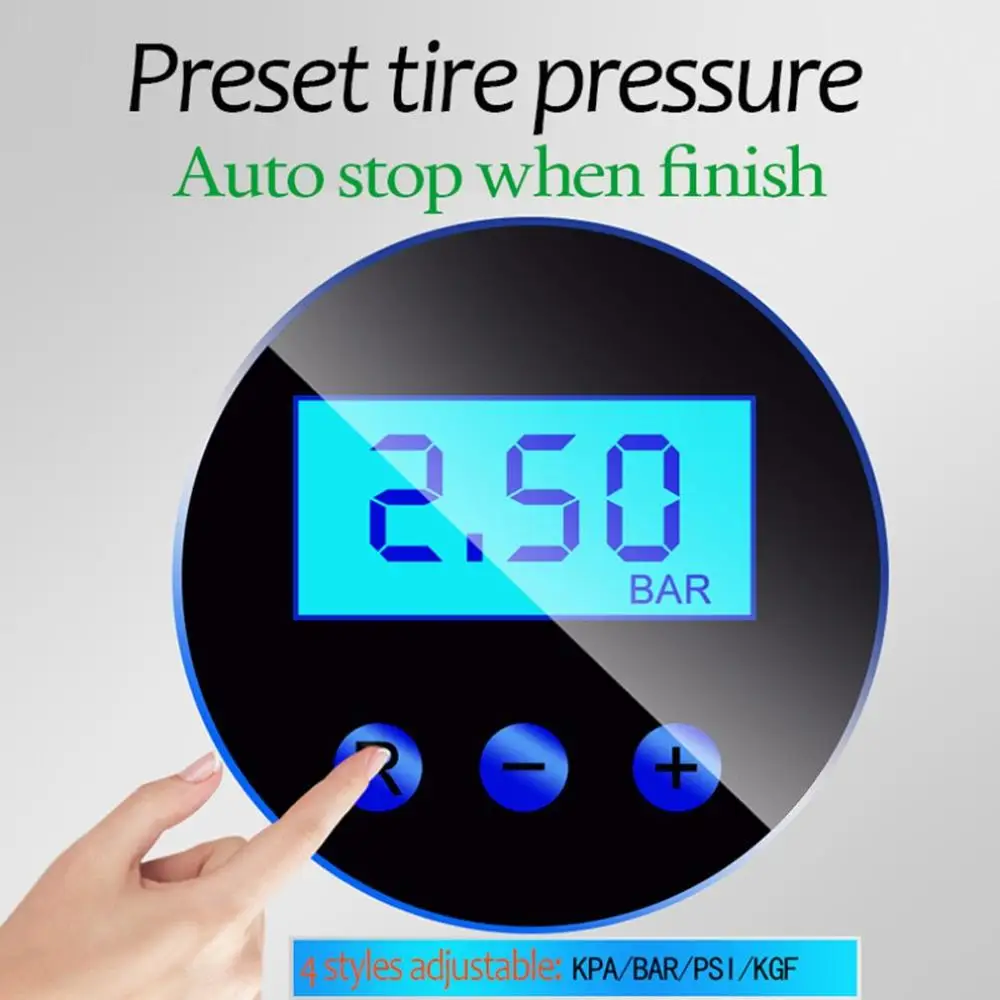 Portable Car Air Compressor Digital Tire Inflator Air Pump 150 Psi Auto Air Pump For Car Motorcycle Led Light Tire Pump