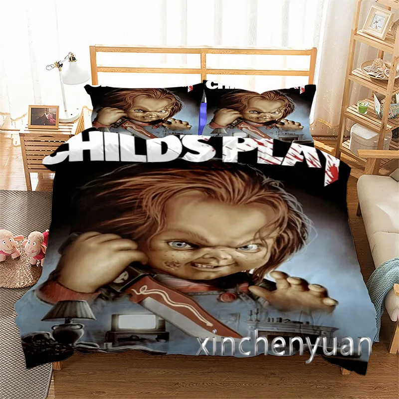 Horror Movie Chucky 3D Printed Duvet Cover Set Twin Full Queen King Size Bedding Set Bed Linens Bedclothes for Young K61