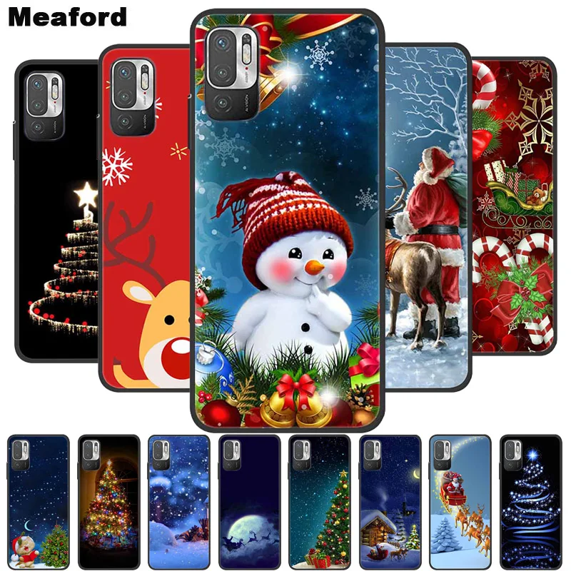 Christmas Cartoon Case For Xiaomi Redmi Note10 Case Silicone Soft TPU Cover for Xiaomi Redmi Note 10T 10 Pro 4G 5G 10S 9T 9 Case