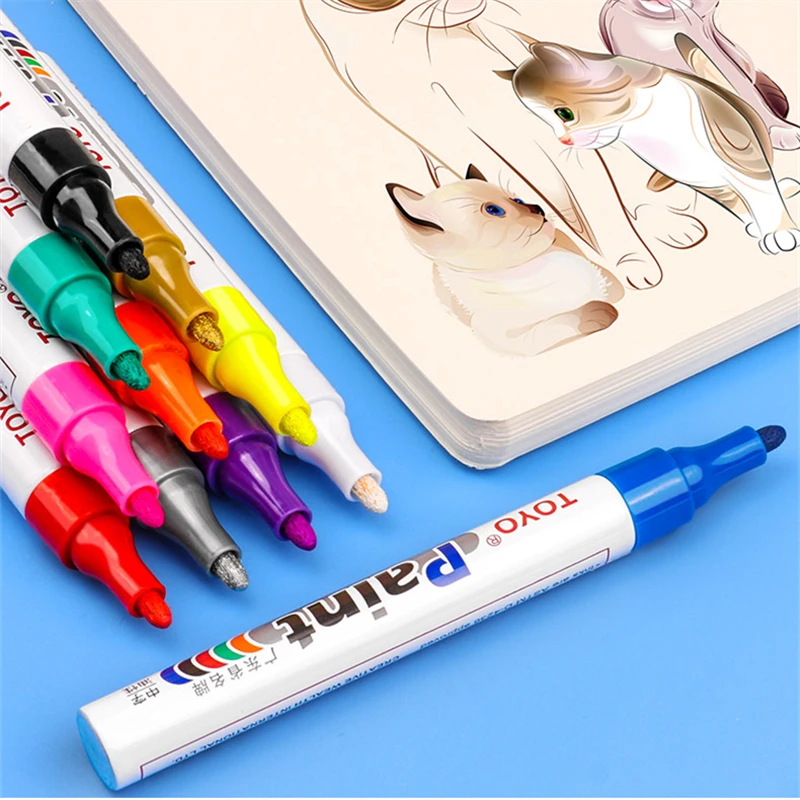 3PCS/set Waterproof Tire Coloring Pen Smooth surface does not fade, non-erasable paint pen