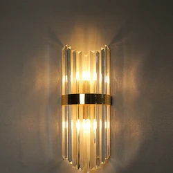 Modern Crystal Wall Lamp Luxury Led Wall Light Indoor Gold Wall Sconce Living Room Bedroom Bedside Lamp Home Decor Luminarias