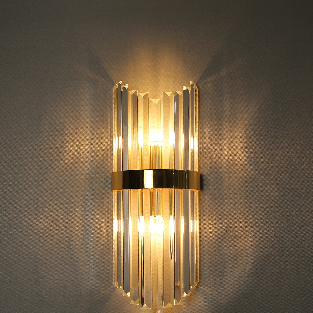 Modern Crystal Wall Lamp Luxury Led Wall Light Indoor Gold Wall Sconce Living Room Bedroom Bedside Lamp Home Decor Luminarias