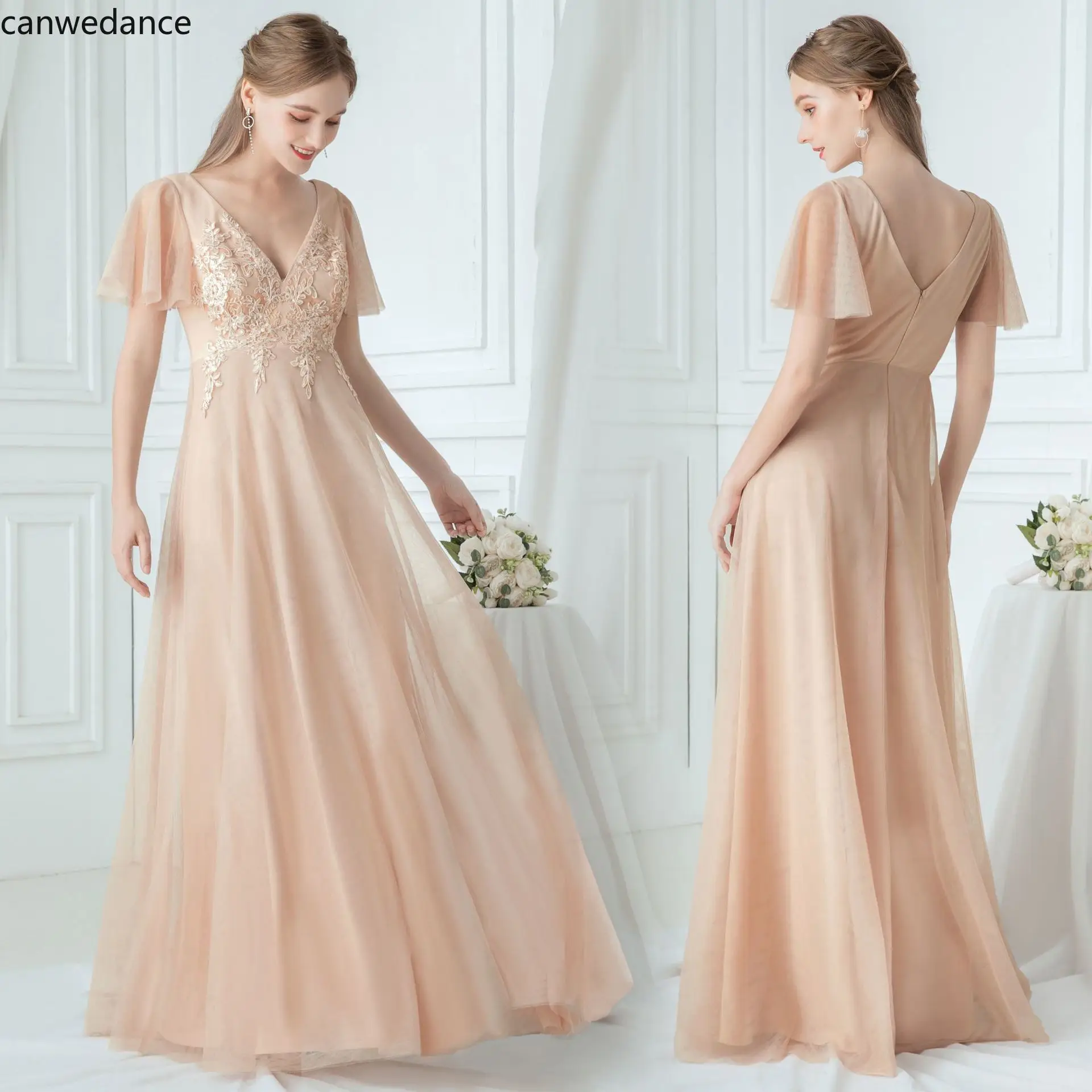 

2020 Bridemaid Dresses New Lace Beach Wedding Party Dresses Formal Cocktail Dresses Long Vestidos Robe De Soiree