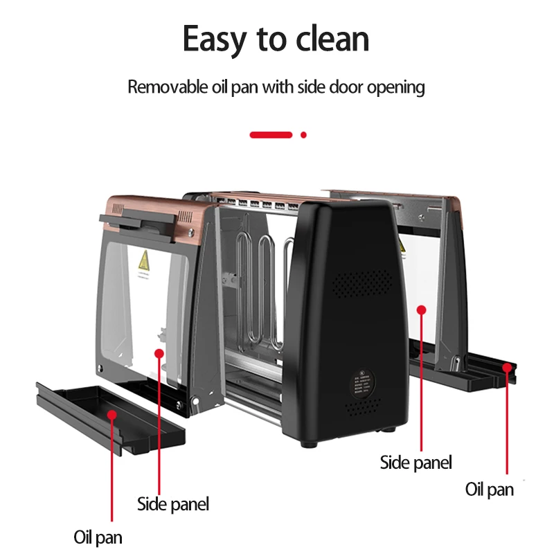 الشواء ماكينة شواء فرن كهربائي دخاني المنزلية التلقائي الروتاري ماكينة شواء سيخ فرن