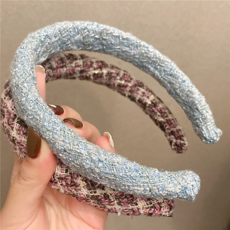 Retro French  wide-brimmed sponge headband, increase the crest of the head and go out all-match pressure hairband women