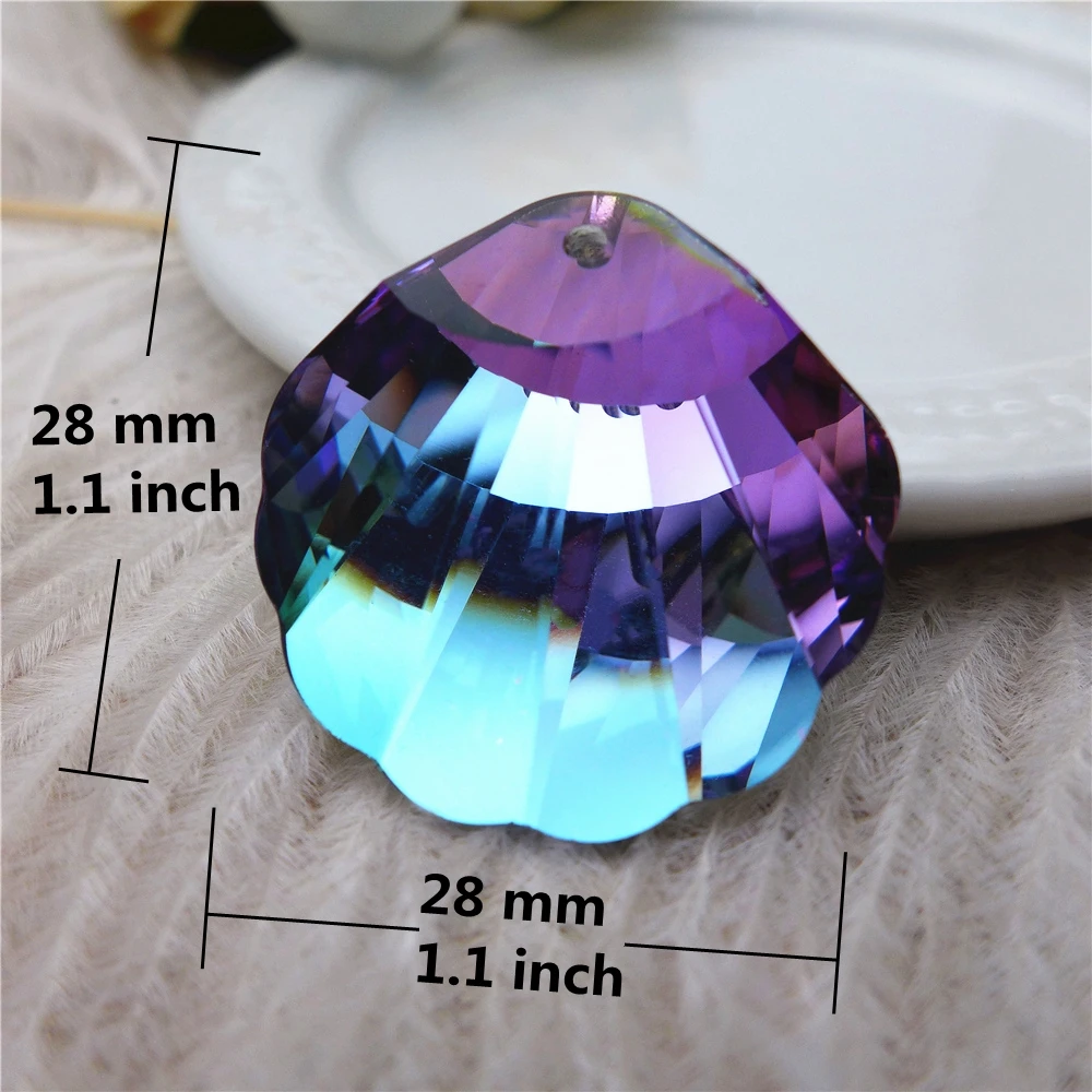 Jewellery Making Charms Supplies 28MM Glass pendant diy Charm Lot Shell Shape Necklace Handmade Accessories  Wholesale New 12pcs