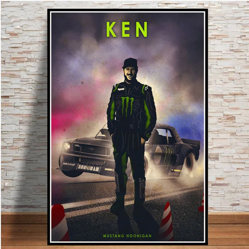 حار F1 سائق أيرتون سينا كين مايكل نيكي ريتشارد خمر الفن اللوحة جدار صور غرفة المعيشة ديكور المنزل رباعية كوادروس