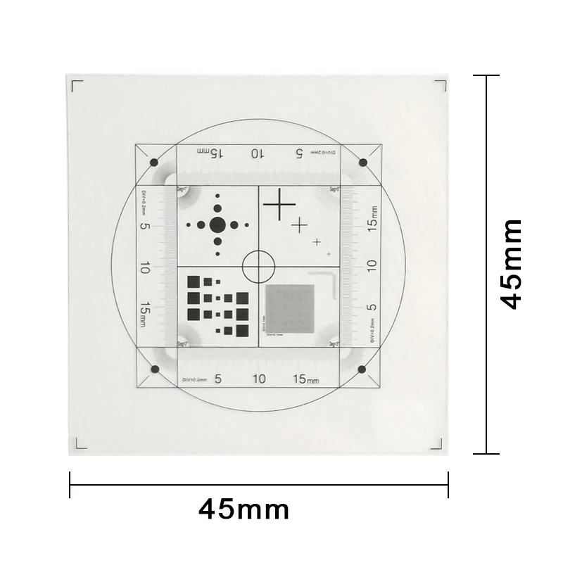 Filme flexível transparente para calibração de microscópio, micrômetro, régua, medição de régua, pontos, retículo de linha cruzada