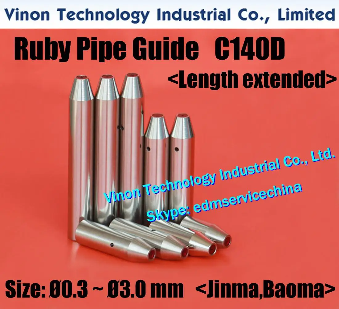 Ø1.1mm Ruby Pipe Guide C140D (Length Extended L=42mm) Tube Drill Guide for Jinma Baoma edm drilling machine, small hole edm