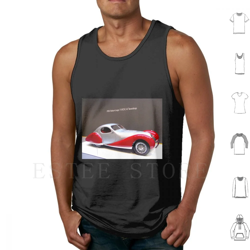 Art Deco Automobile Talbot-Lago T150c Ss Teardrop 1938 Tank Tops Vest Sleeveless Car Art Automobile Museum Talbot Lago