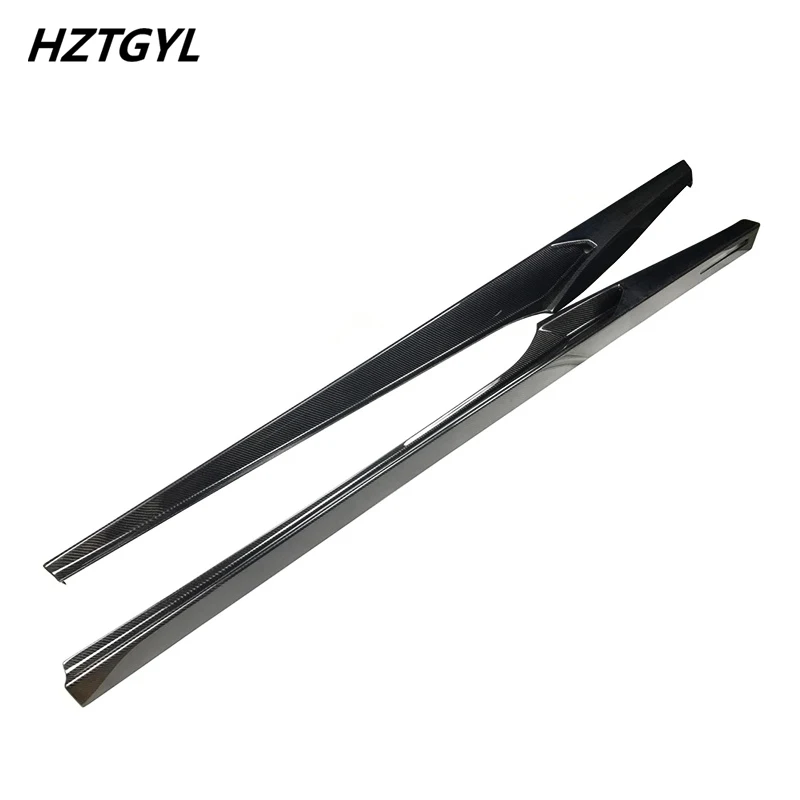 N Style Carbon Fiber Material Side Skirts Extensions Lip For Ferrari 488 GTB Car Tuning 2015-2018