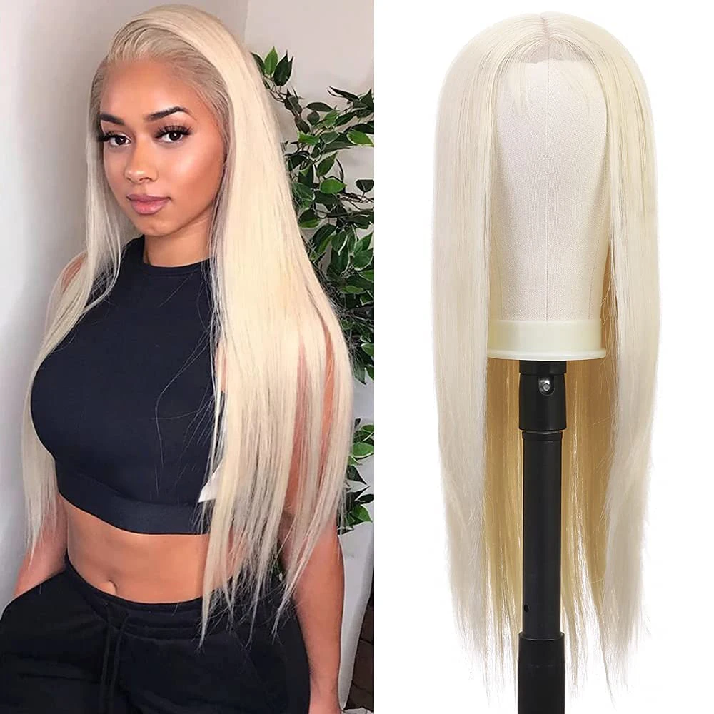 Ushine Synthetic Lace Wigs Straight Part Lace Wig 613 Hair 4×4 Lace Closure Natural Looking 20 Inch Blonde Wigs For Black Women