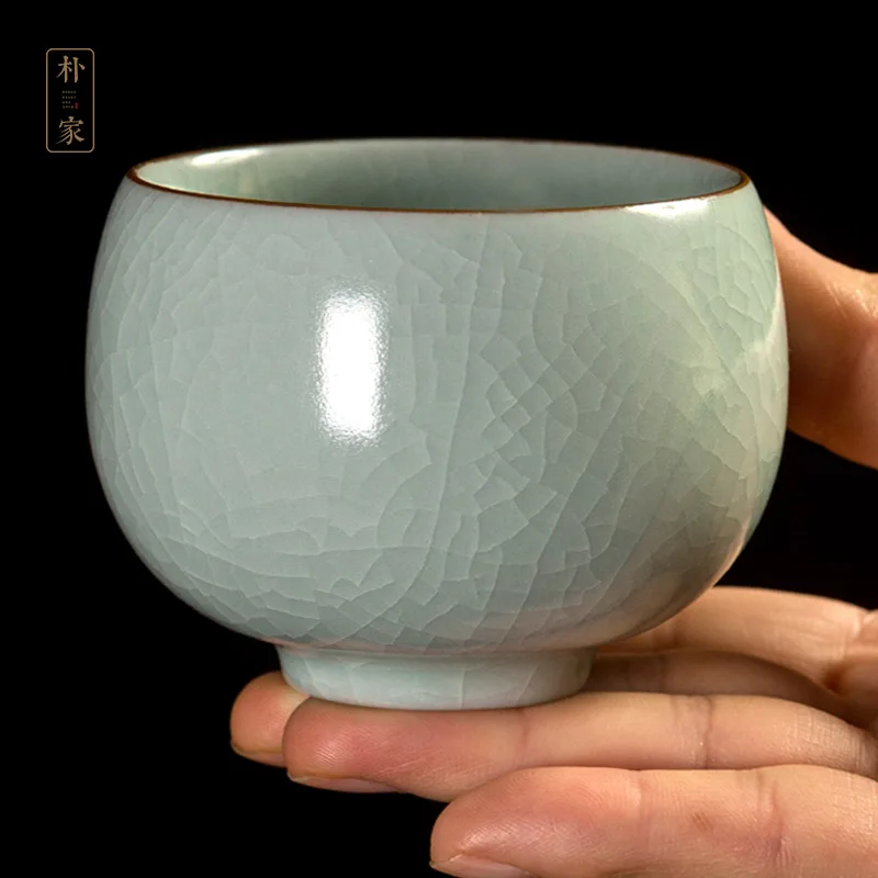 

|Li Tinghuai your kiln ceramic cups sample tea cup master cup single cup ruzhou open your porcelain powder blue glaze