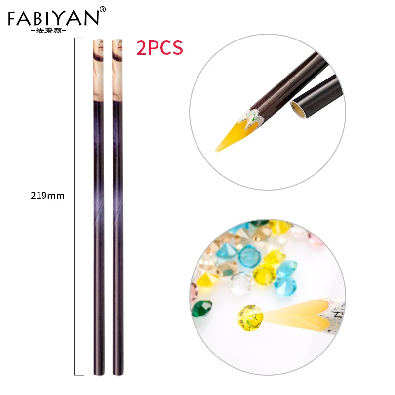 2PCS Crayon Wax Dotting Pen Pencil Self-adhesive It is made oGems Drilling Picking Picker Tips Tools DIY Salon Nail Art Manicure