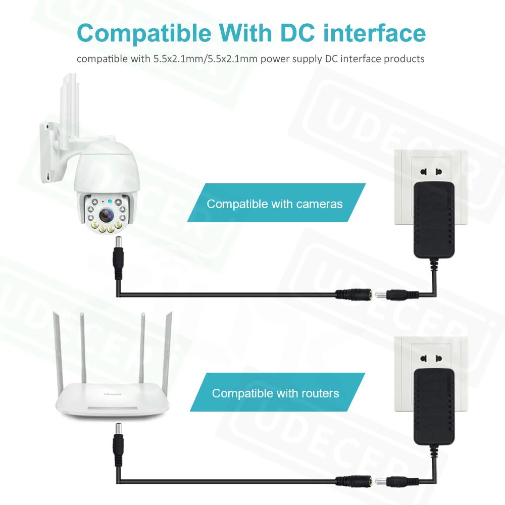 تيار مستمر 12 فولت الطاقة 20ft/6 10 متر تمديد كابل 5.5*2.1 مللي متر إلى ذكر سلك سلك الطاقة ل CCTV كاميرا الأمن قطاع الأجهزة المنزلية