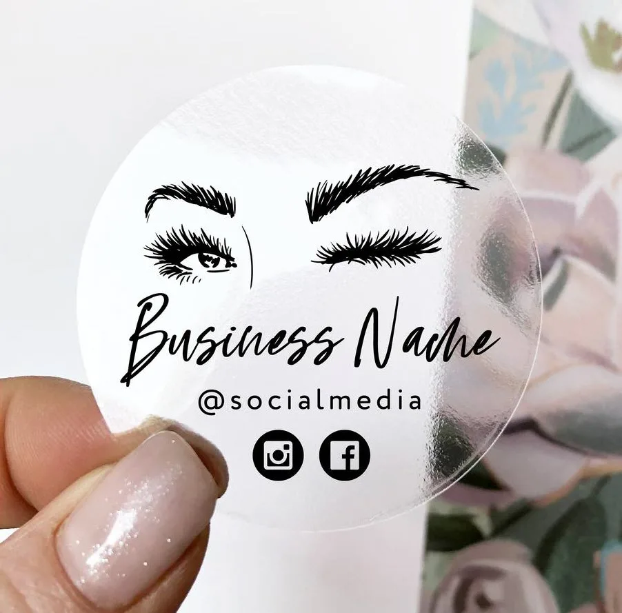 Custom logo design modern logo sticker business logo lash extensions elegant logo, Makeup, Custom stickers, 100 Pieces, 3-7CM