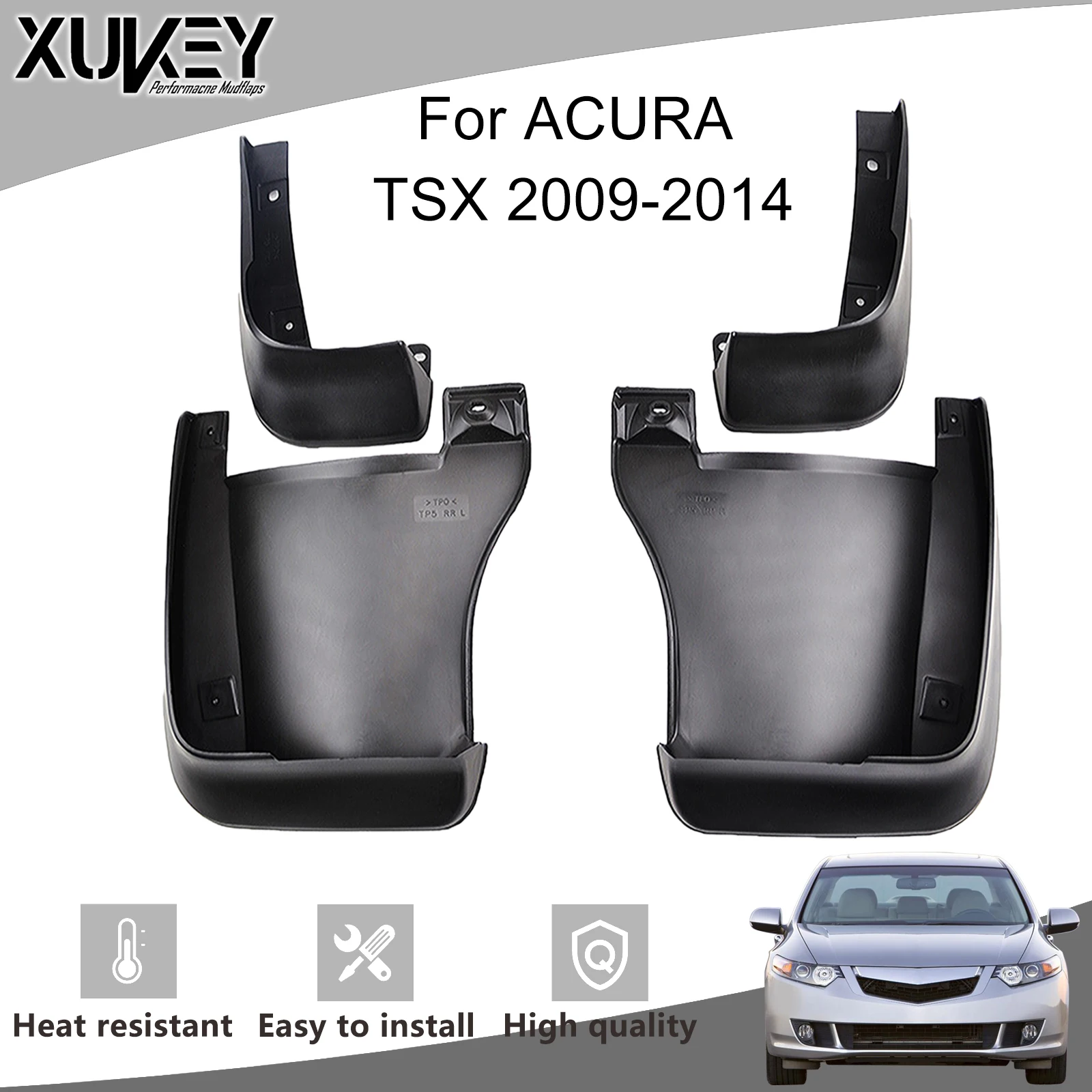 

For Honda Accord Euro Acura TSX Car Front Rear Mud Flaps Splash Guards Fender Protection 2008 2009 2010 2011 2012 2013 2014 4PCS