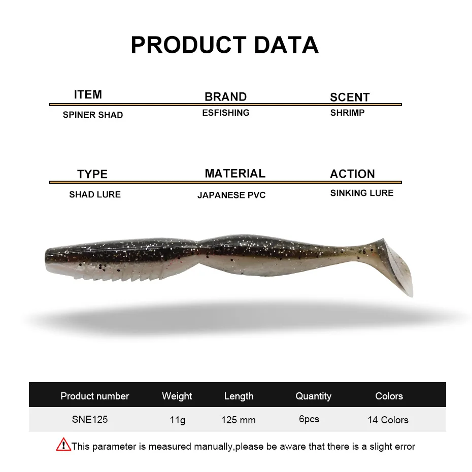 KESFISHING Angelköder Isca Artificial Weichköder Spiner Shad 100mm 125mm Leurre Souple Karpfenangeln Swimbait Hecht Barsch – Detail 3