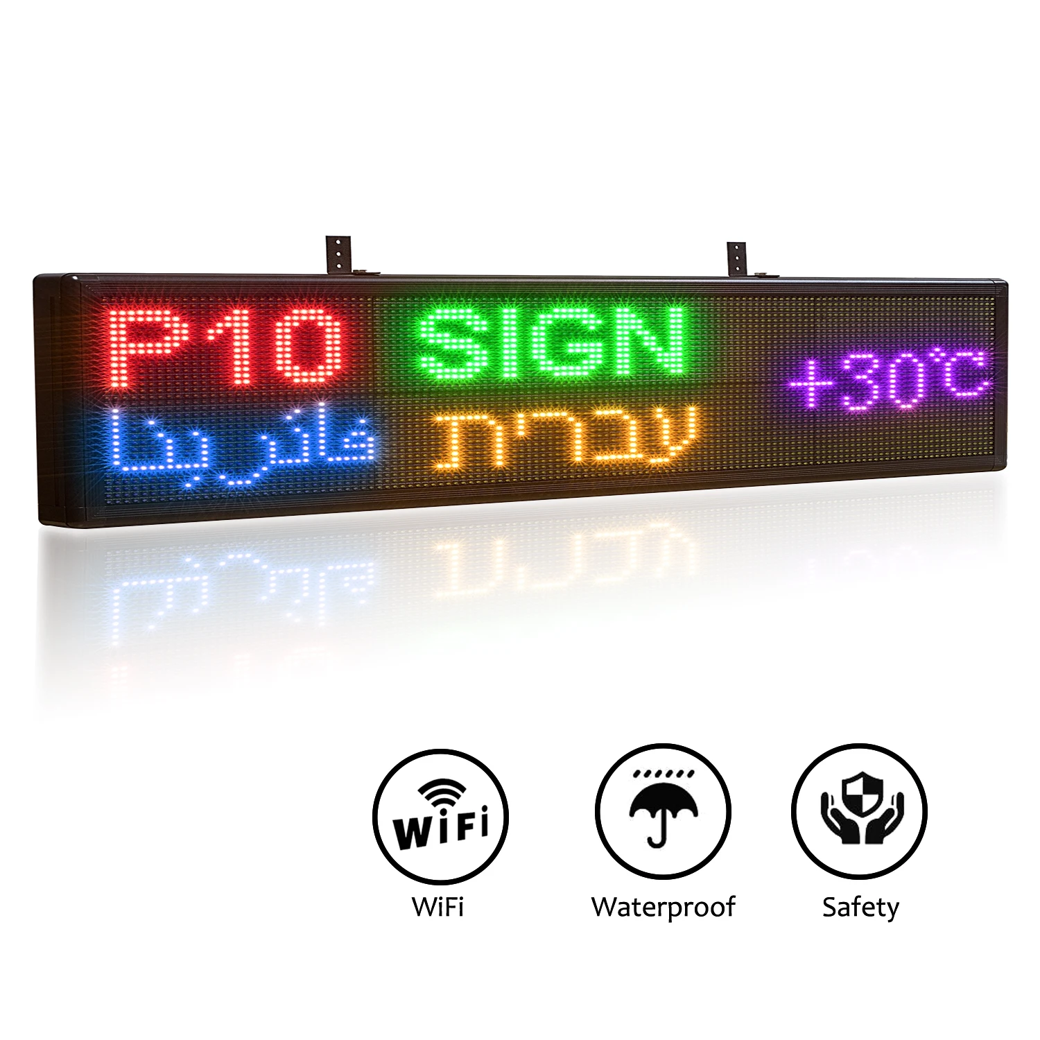 P10 Outdoor Led Display Programmable Scrolling Message 200*40CM  WiFi RGB Full Color Led Advertising Sign Waterproof  Leadleds